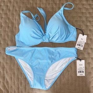 NWT Shade & Shore bikini. Blue color. Top 34C, bottoms size S.